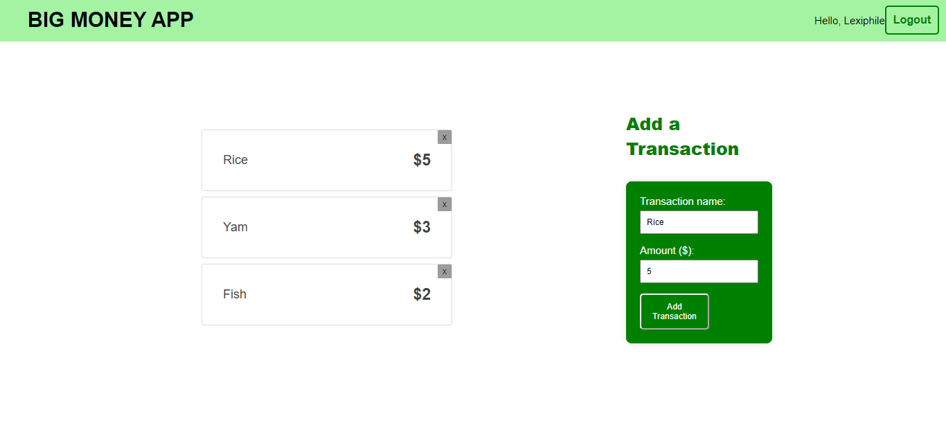 Big Money App Website Page Image